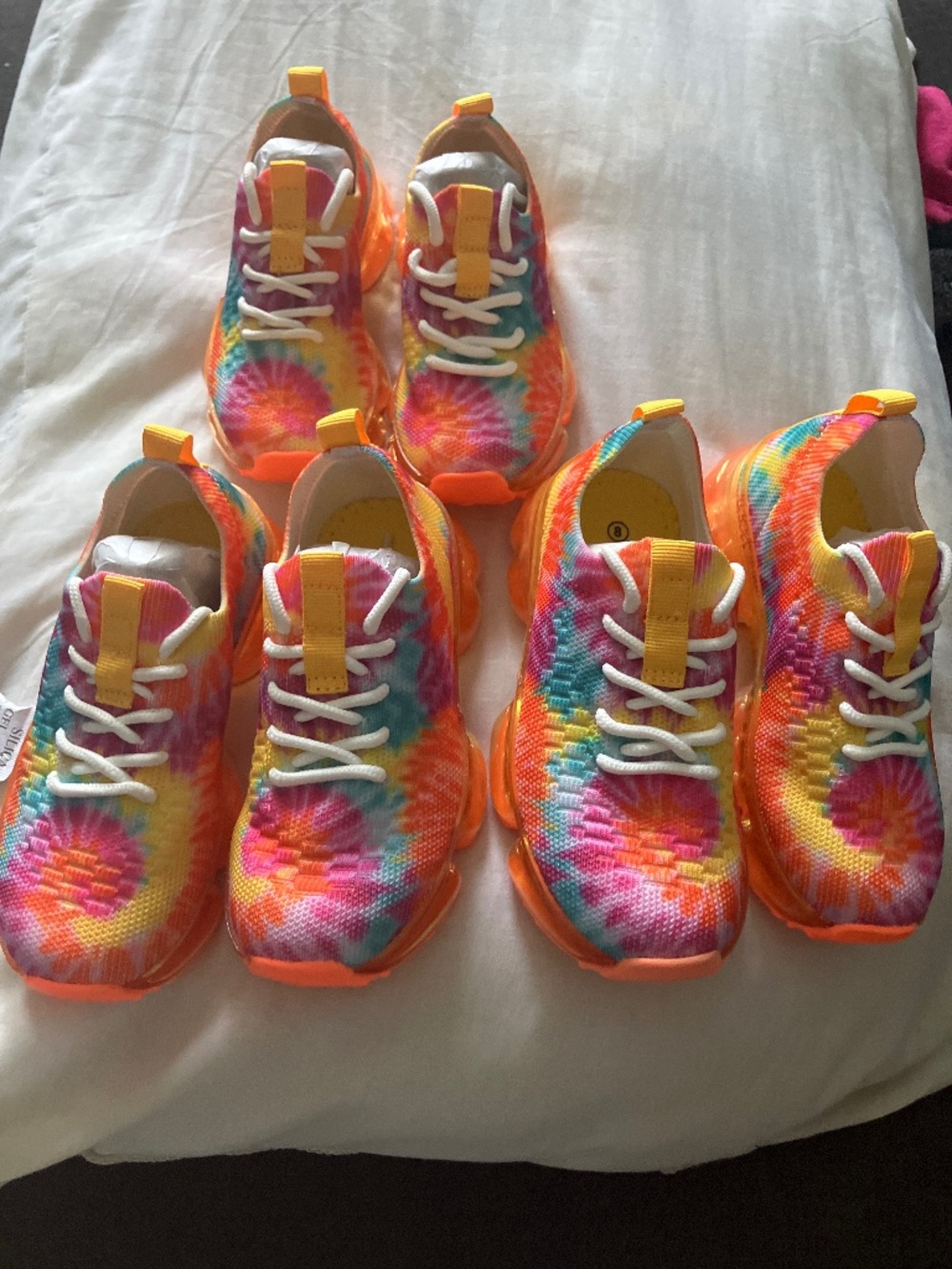 Tied dyed tennis shoes for little kids